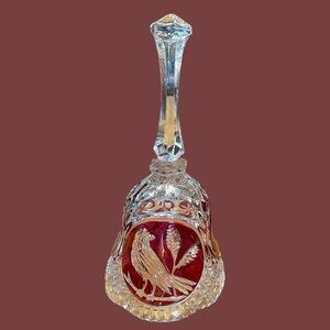 Hofbauer crystal bell,birds, clapper needs to be reattached, no other damage